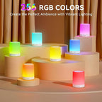 Auxmir Night Light for Kids Baby, Dimmable Touch Lamp for Nursery, 11 RGB Colors 5 Brightness, Portable Rechargeable Bedside Table Lamp for Nightstand, Kids Night Light for Bedroom Living Room, White