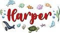 Custom Nursery Name Sign with Themed Decor Kit | Personalized Wooden Wall Art for Baby, Kids Room | Space, Jungle, Circus, Under the Sea, Woodland, Rainbow (10", Under the Sea)