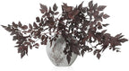 Lyrow 3 Pack Artificial Cimicifuga Plant Leaf Spray Faux Plum Cimicifuga Ramosa Leaf Branch Faux Fall Spray Silk Plants for Home Vase Wedding Garden Farmhouse Table Mantel Decor (18 Inches)