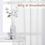 NICETOWN Light Gray Sheer Curtains - Simple Design Window Treatment Ring Top Voile Panels for Girls Room (2-Pack, W54 x L72)