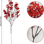 Uieke 30 Pcs Babys Breath Artificial Flowers Bulk Silk Red Faux Flowers Real Touch Gypsophila Bouquet for Christmas Halloween Home Wedding Decoration