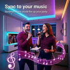 hyrion Smart LED Light Strips,50 ft WiFi LED Light,Sound Activated Color Changing with Alexa and Google,Sync Music with Led Strip Lights for Bedroom for Living Room, Home Decor