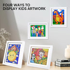 [4-Pack]Kids Artwork Frames Changeable - Kids Art Frame,Kids Art Frames Front Opening Holds 150,Children Art Projects Kids Art Frames,10x12.5 Picture Frame for Display Kid Art Work,With Storage(White)