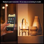 Philips Hue Smart LED A19 Bulb, White & Color Ambiance, E26 Base, 7.2W, Full Spectrum Light 1000K-20000K, 810 Lumens, Dimmable, Works with Alexa, Google,& Apple Home, 4pk