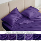 Love's cabin Twin Satin Sheets Sets - 3 Piece Purple Silky Bed Sheets with Deep Pockets, Luxury Silk Feel Satin Twin Size Sheet Set Bedding Set (1 Flat Sheet,1 Fitted Sheet,1 Pillow case)