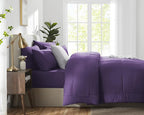 CozyLux King Size Comforter Set Purple, 7 Pieces Bed in a Bag, Purple Comforter King Size, All Season Bedding Sets with Stitch Quilted Comforter, Flat Sheet, Fitted Sheet, Pillowcases