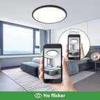 hepside 15.8INCH Big Dimmable Flush Mount Ceiling Light Fixture Black, 3CCT 3000/4500/6000K Ceiling Lamp, 36W 4200LM Super Bright Low Profile Light for Bedroom, Kitchen, Bathroom, Hallway