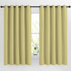 NICETOWN Room Darkening Curtains 66 inches Long, Grommet Window Treatment Energy Saving Thermal Drapes Room Darkening for Living Room/Bedroom, 2 Panels, W66 x L66, Paler Yellow