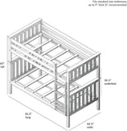 Max & Lily Bunk Bed Twin over Twin, Solid Wood Bunk Bed Frame with Ladder for Kids, 14" Safety Guardrails, Easy Assembly, No Box Spring Needed, Pecan
