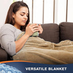 Walensee Fleece Blanket Plush Throw Fuzzy Lightweight (Throw Size 50x60 Tan Camel/Taupe) Super Soft Microfiber Flannel Blankets for Couch, Bed, Sofa Ultra Luxurious Warm and Cozy for All Seasons