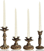 Vintage Candlestick Holder for Taper，Resin Candle Holder Antique Bronze，Decorative for Home Decor Centerpiece for Wedding Party, Wedding Anniversary Decoration，Set of 4(AABC)