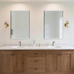 Ruomeng 2-Pack Bathroom Vanity Mirrors for Wall 24" x 36", Frameless Rectangle Mirror with Beveled Edge for Over Sink, Wall Mounted Mirror
