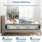 Vesgantti Full Mattress, 12 Inch Hybrid Full Size Mattress in a Box, Memory Foam and Individually Pocket Spring, Innerspring Mattress for Pressure Relief and Supportive, Medium Firm