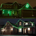 Brizled Red & Green C5 Christmas Lights, 33ft 100 LED Christmas Lights, Connectable 120V UL Certified Mini Xmas Light String Faceted Xmas Light for Christmas Tree Party Roof Indoor Outdoor Decor