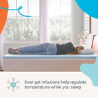 Linenspa Memory Foam Mattress Topper - 2 Inch Gel Infused Memory Foam - Plush Feel - Cooling and Pressure Relieving - CertiPUR Certified - Dorm Room Essentials - Small Twin Size