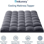 King Mattress Topper Extra Thick Pillowtop Cooling Plush Mattress Pad Cover Protector with 8-21 Inch Deep Pocket 3D Snow Down Alternative Fill Grey