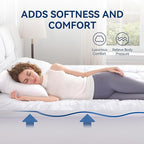 BDEUS Dual Layer 5 Inch Memory Foam Mattress Topper King Size, 2 Inch Gel Memory Foam Plus 3 Inch 1450 GSM Down Alternative Quilted Pillow Top Mattress Pad Cover,White