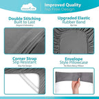 DREAMCARE California King Sheet Sets – 6 pcs Cooling Bed Sheets – up to 21” Deep Cal King Sheets – 2500 Supreme Collection – Extra Soft 100% Brushed Microfiber Hotel Luxury with Side Pocket – Gray