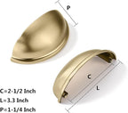 khtumeware 2 Pack 2-1/2" Gold Drawer Pulls Brushed Brass Cabinet Cup Pulls Kitchen Hardware Cabinet Handles Drawer Handles Knobs 2.5 inch Hole Center