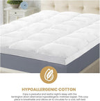 Superior Mattress Topper, Down Alternative, 2 Inch Deep Sized Bed Pillow Top, Comfort Pad, Fluffy Mattress-Topper Protector, Plush Cooling Extra Soft, Hotel Quality, All-Season, Twin XL, White