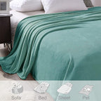 Exclusivo Mezcla Fleece Blanket Twin Size for Bed, Super Soft and Warm, All Season Use, Cozy, Plush, Lightweight, 60x80 Inches Celadon