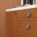 10 Pack 3 Inch (76mm) Antique Brass Cabinet Pulls Cup Flat Drawer Handles Kitchen Cupboard Pull Bathroom Dresser Sunflower Handle Unique Hardware for Furniture Door Wardrobe Hardware TYH-AB-10