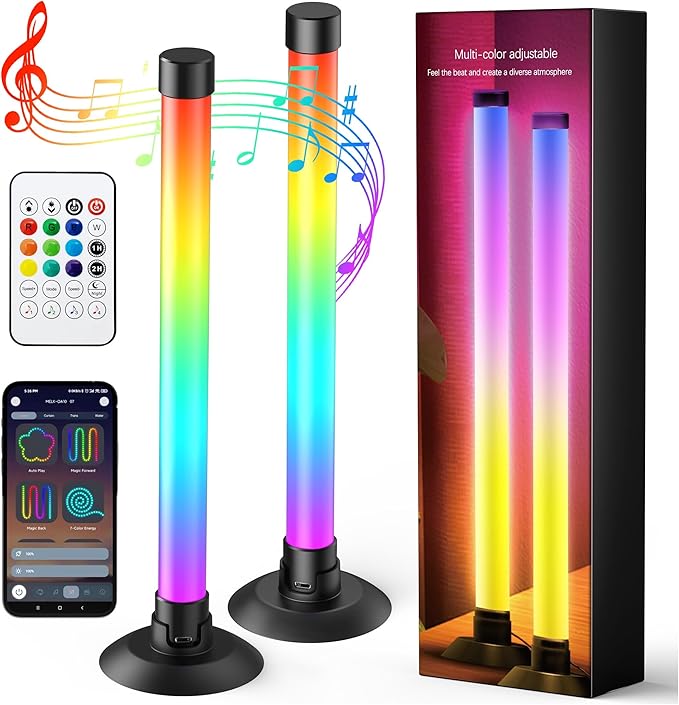Led Light Bar with Music Sync, Color Changing TV Backlight App & Remote Control, IC+RGB & W Smart RGB Light Bar, USB Powered Led Lights for TV, PC Room Monitor Backlight Gaming Accessories
