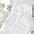Walensee Fleece Blanket Plush Throw Fuzzy Lightweight (Twin Size 60x80 White) Super Soft Microfiber Flannel Blankets for Couch, Bed, Sofa Ultra Luxurious Warm and Cozy for All Seasons