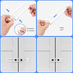 Vmaisi 8 Pack Baby Sliding Cabinet Locks - Adjustable U Shaped Child Safety Locks,Childproof Latches for Kitchen Bathroom Storage Cupboards Doors, Handles and Knobs White