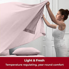 Mellanni Twin XL Sheets Set - 3 PC Iconic Collection Bedding - Hotel Luxury, Extra Soft, Cooling Bed Sheets - Wrinkle, Fade, Stain Resistant (Twin Extra Long, Blush Pink)