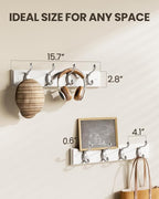 AMADA HOMEFURNISHING Coat Rack Wall Mount 2 Pack, Wall Hooks for Coats, Hats - White