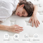 Full Size Mattress 10 Inch, Hybrid Full Mattress in a Box with Cooling Gel Memory Foam and Individually Pocket Innerspring for Support and Pressure Relief, Medium Firm