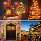 ODEETRONIC Christmas Lights, 21.63ft 100 Count Incandescent Clear Christmas Lights, UL Certified Outdoor Mini Clear Light Connectable, Green Wire Tree Light Indoor for Home Party Decor, Warm White