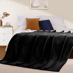 BEAUTEX Fleece Blanket Twin Size Super Soft Flannel Throw Blanket Lightweight Fuzzy Plush Blanket for Couch Sofa or Bed All Seasons (Black, 60" x 80")