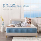 Rimensy Full Mattress, 12 Inch Hybrid Mattress in a Box, Gel Memory Foam Mattress, Individually Wrapped Pocket Coils Innerspring Mattress, Support & Pressure Relief, Medium Firm Feel