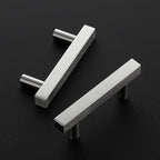 Ravinte Brushed Nickel Cabinet Handles 20 Pack 2-1/2 inch Satin Nickel Square Cabinet Pulls Silver Hardware for Kitchen Cabinets 4 inch Overall Length Stainless Steel Drawer Pulls