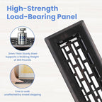 2x10 Inches 2 Pack Heavy Duty Walkable Floor Register - Easy Adjust Air Supply Lever Decorative Floor Vent Covers - Boston Design Vent Covers for Home - Oil Rubbed Bronze
