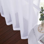 NICETOWN Sheer Curtains 63 inch Length - Grommet Living Room Curtain Panels Voile Textured Soft and Lightweight Window Treatments for Bedroom Decor, W37 x L63, 2 Pieces