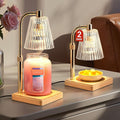 Marycele Candle Warmer Lamps 2 Pack, Electric Wax Warmer Lamp with Timer for Jar Candles, Aesthetic Home Decor, Housewarming Gifts for Women, Adjustable Height Clear