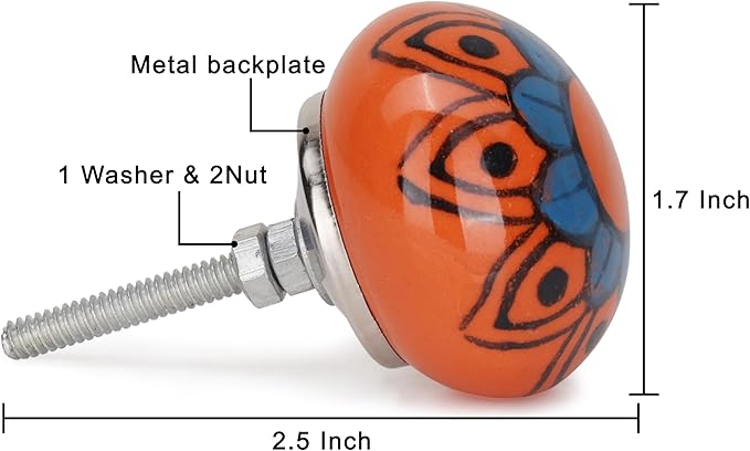 Cabinet Multicolor Assorted Ceramic Drawer Pull Handle Kitchen Cupboard Wardrobe Knob Boho Room Decorative Furniture Dresser Drawers Knobs-Pack of 12
