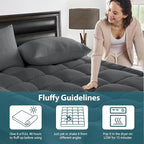 CYMULA Mattress Topper Short Queen Size - Extra Thick Cooling Mattress Pad Cover for Back Pain - Soft Mattress Protector Bed Topper Pillow Top with 8-21 Inch Deep Pocket 3D Snow Down Alternative Fill