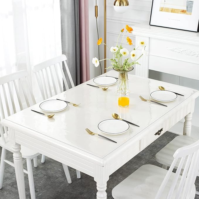 Deep Dream 1.5mm Clear Desk Cover Protector, 22×44 Inch Clear Table Protector, Rectangular Vinyl Desk Pad, PVC Plastic Table Cover for Office, Dresser, Night Stand, Computer & Writing Desk Tabletop