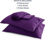 Bedsure Full Size Bed Sheets, Cooling Sheets, Rayon Derived from Bamboo, Breathable & Soft, Deep Pocket Up to 16 Inches, Hotel Luxury Silky Bedding for Hot Sleepers, Plum