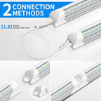 CNSUNWAY 2FT LED Shop Light, 20W 3000K Warm White, T8 LED Tube Light, Ceiling and Utility Shop Lights, Linkable Under Counter Lights for Kitchen, Garage, Workbench, Basement, ETL Listed (Pack of 6)