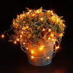 CYLAPEX 12 Pack Orange Fairy Lights String Battery Operated Fairy Lights Starry String Lights on 3.3ft/1m Silvery Copper Wire Lights for Hallowen Christmas Decoration Costume Wedding Party