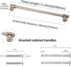 6 Pack 10 inch(254mm) Brushed Satin Nickel Kitchen Cabinet Handles Knurled Cabinet Pulls Silver Drawer Pulls Kitchen Cabinet Hardware Kitchen Handles Drawer Pulls Dresser Handles