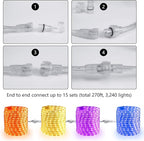Brizled Orange Rope Lights, 18ft 216 LED Orange Lights, 120V Plugin Tube Light Connectable, Indoor Outdoor Halloween Rope Lighting Waterproof Halloween Holiday Light for Tree Patio Xmas Camping Decor