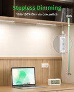Under Cabinet Lighting Plug-in, Dimmable Under Counter Lights for Kitchen, 3pcs 12 Inch, Cold White 6000K Linkable USB Led Light Strip, Wired Led Light Bar for Desk,Sink,Workbench