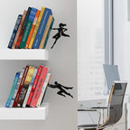 Artori Design Book Ends to Hold Books Heavy Duty Hidden Metal Bookends for Shelves Bookend Book Holder for Home Decorative Gift for Book End Lovers and Home Décor (Supergal+Book&Hero)