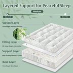 DOWNCOOL 3 Inch Memory Foam Mattress Topper Queen – Cooling Pillow Top Mattress Topper for Back Pain Relief, with Bamboo Viscose Air Layer, 1700 GSM Fill, Deep Pocket Fits 8–21 Inch